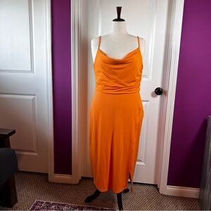 Laundry By Shelli Segal Bold Orange Midi Dress